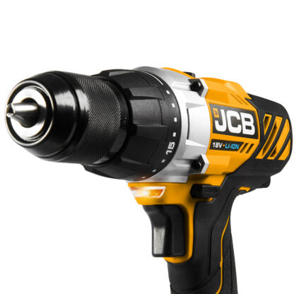 JCB 18V Combi Drill with 2x 2.0Ah Lithium-ion batteries and 2.4A charger