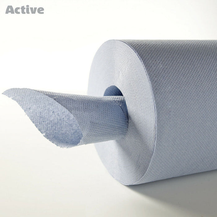 ACTIVE BLUE VALUE CENTREFEED PAPER TISSUE 6 ROLL PACK (77 x 6)