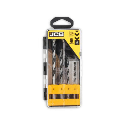 JCB 18V Brushless Combi Drill 2x 4.0Ah Battery in W-Boxx 136 with 4 Piece Multi Purpose Bit Set