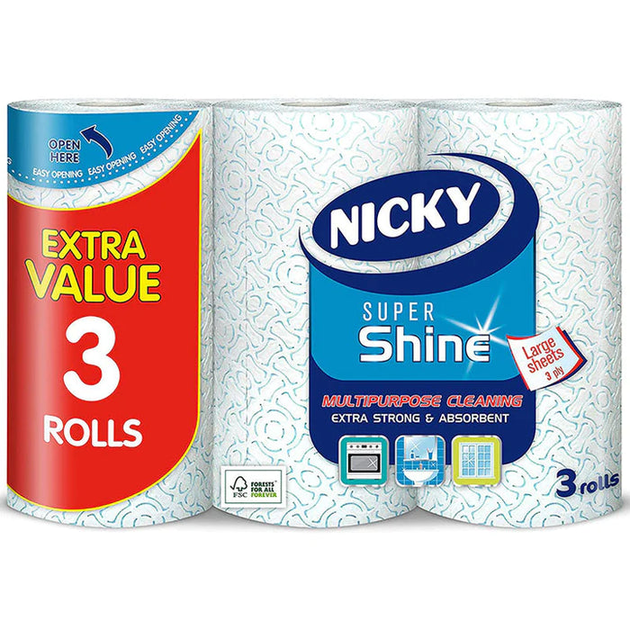 140 X NICKY SUPER SHINE MULTIPURPOSE TOWEL 3 PACK at £650.68 only from acutecaredirectltd.com.