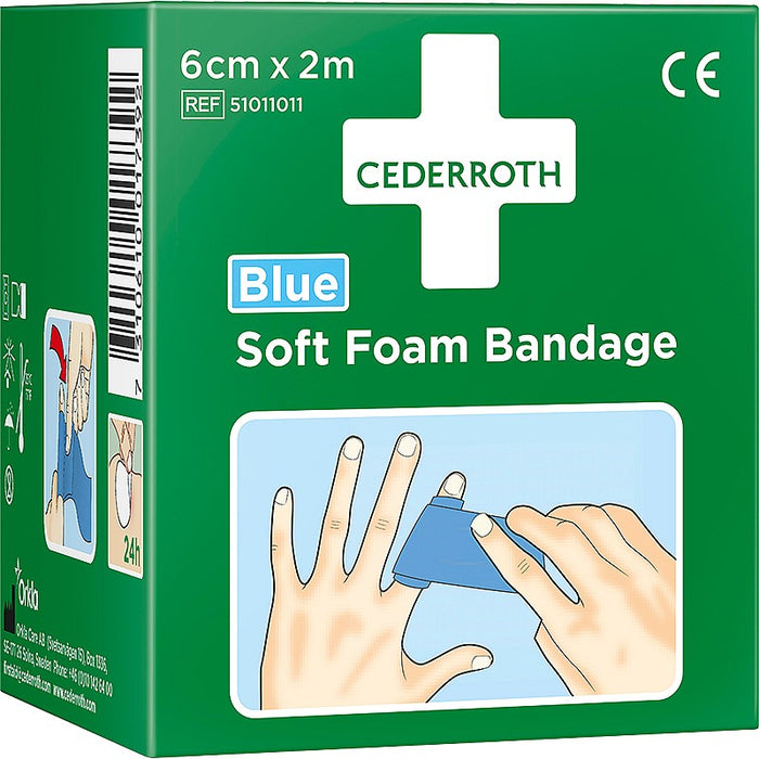 Cederroth Soft Foam Bandage, Blue (on roll)