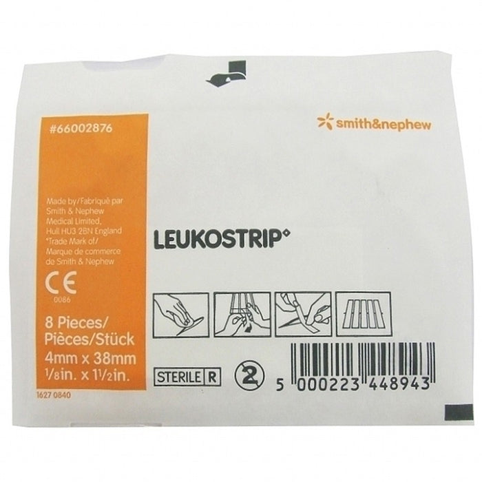 Leukostrip Skin Closures, 0.4x3.8cm (Pack of 8)