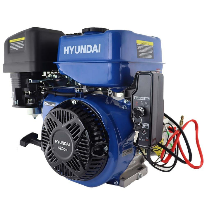 Hyundai 420cc 14hp 25mm Electric-Start Horizontal Straight Shaft Petrol Engine, 4-Stroke, OHV | IC420XE-25 | 2 Year Warranty