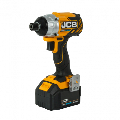 JCB 18V BRUSHLESS IMPACT DRIVER – 18V B/L Impact Driver 1×5.0Ah battery 1×2.4A charger L-Boxx 136