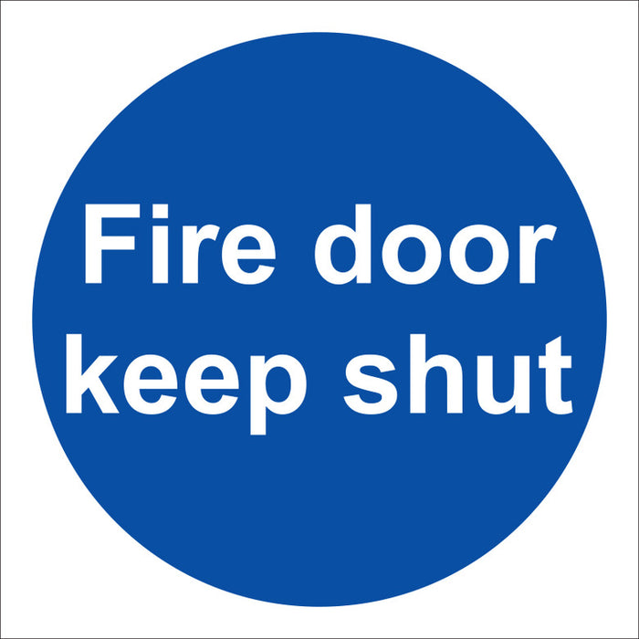 Fire Door Keep Shut Sign, 10x10cm