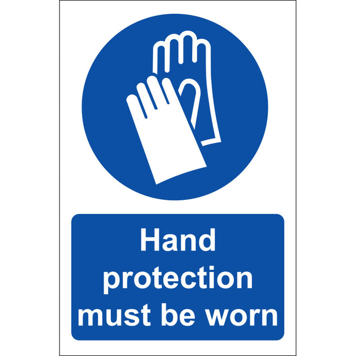 Hand Protection Must Be Worn Sign, Rigid, 20x30cm