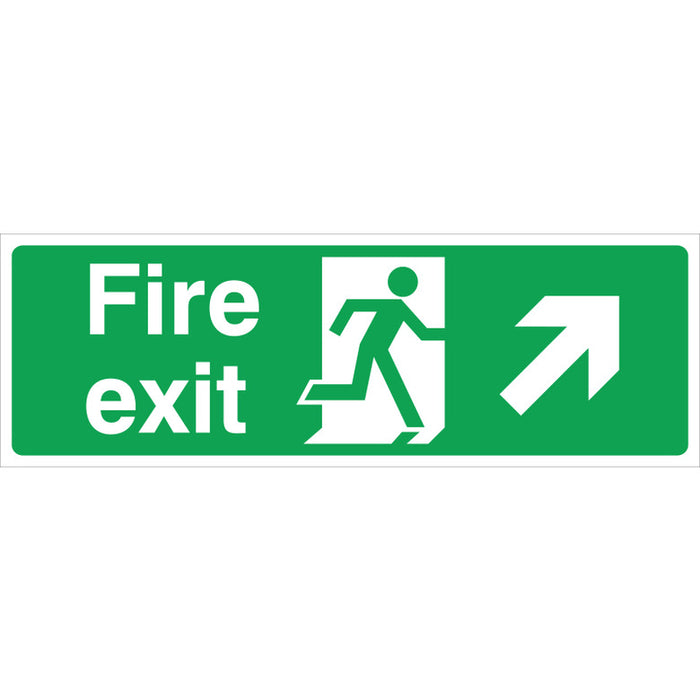 Fire Exit RIGHT/UP Sign, 45x15cm