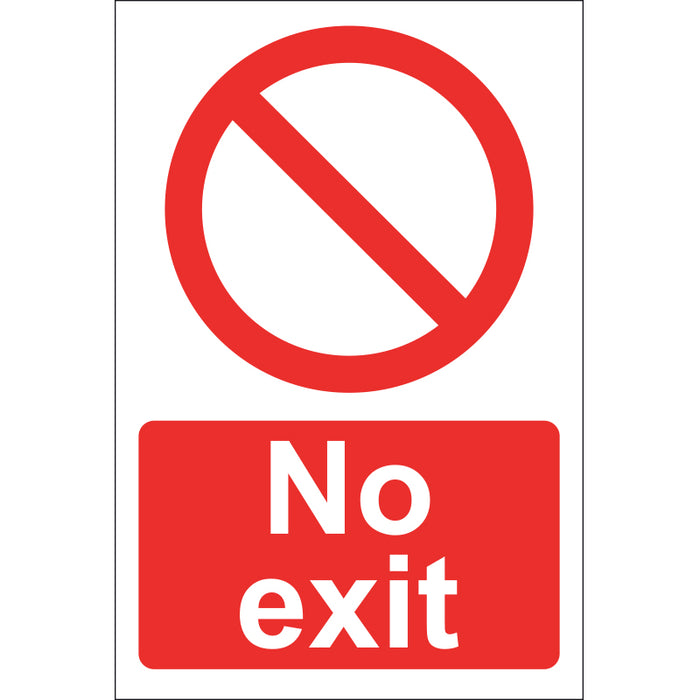 No Exit Sign, Rigid 20x30cm