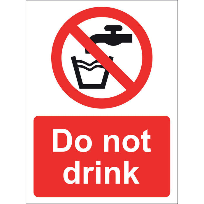 Do Not Drink Sign, Vinyl, 15x20cm