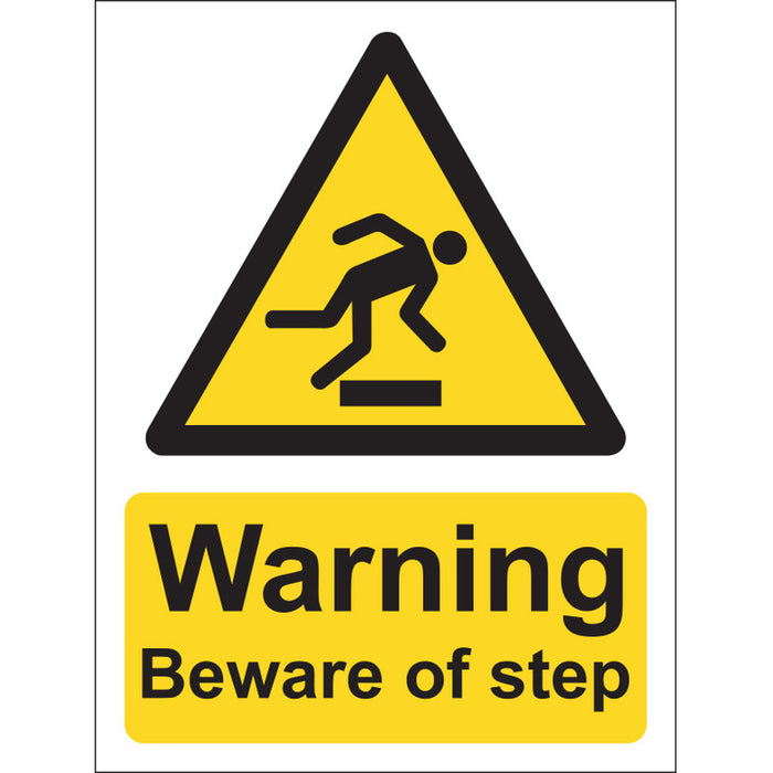 Warning Beware Of The Step Sign, Vinyl, 15x20cm