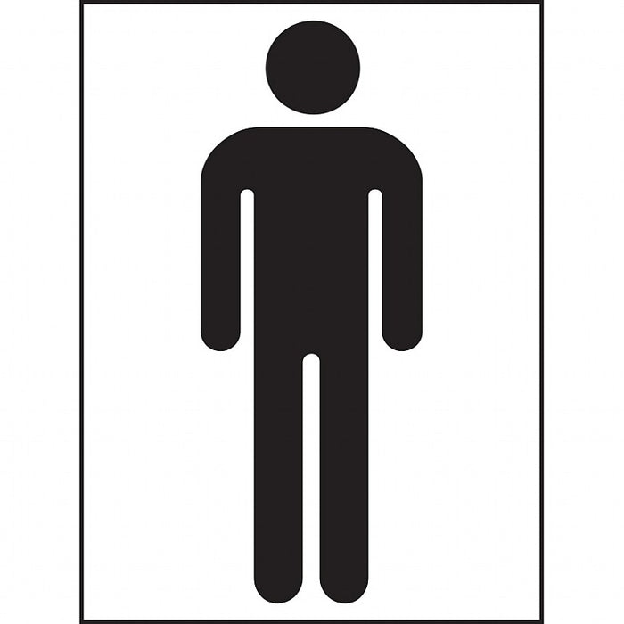 Toilet Male Symbol Vinyl Sign 15x20cm