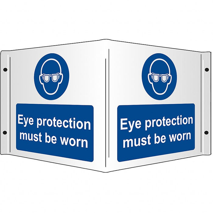 Eye Protection Must be Worn Rigid 3D Projecting Sign 43x20cm