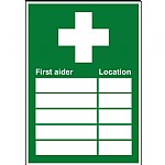 First Aider Location Updateable Sign A5