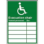 Evacuation Chair Trained Personnel Updateable Sign A5