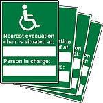 Nearest Evacuation Chair and Person in Charge Updateable Sign A5