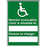 Nearest Evacuation Chair and Person in Charge Updateable Sign A5