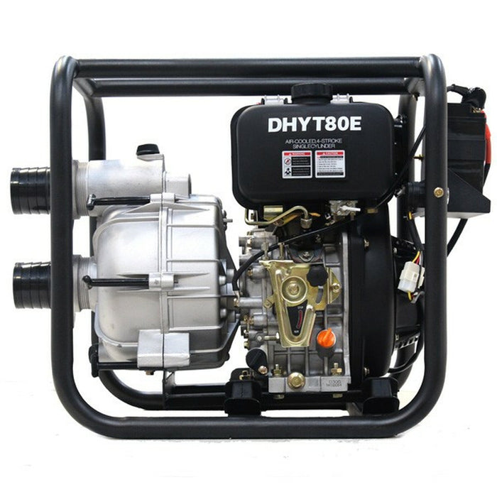Hyundai 80mm 3" Diesel Trash Water Pump | DHYT80E | 1-Year-Gold Warranty