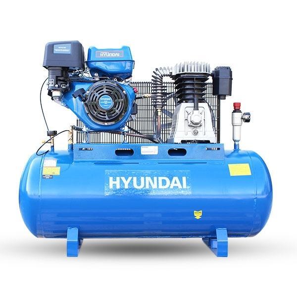 Hyundai Air Compressor Twin Cylinder Belt Drive 14hp | Hyundai 200L 29CFM/145psi | 2 Year Platinum Warranty