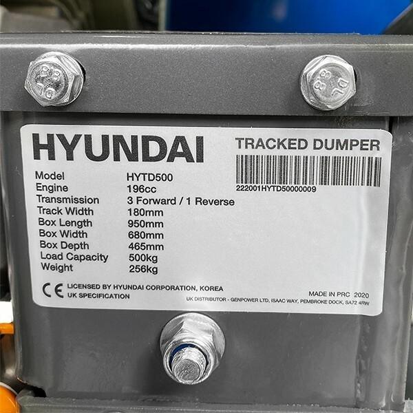 Hyundai Payload Tracked Mini Dumper / Power Barrow / Transporter | Hyundai 196cc Petrol 500kg | 3 Year Platinum Warranty