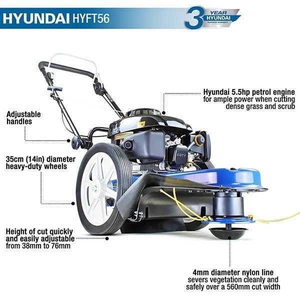 Hyundai Petrol Push Field Grass Trimmer | HYFT56 | 3 Year Platinum Warranty